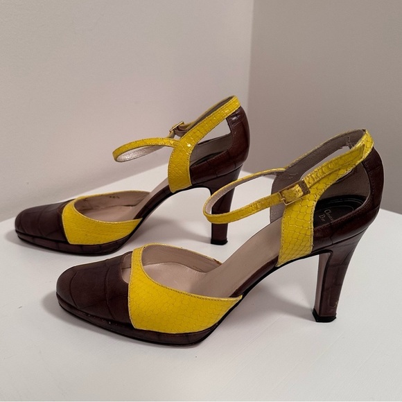 Dior Maryjane High Heels - Brown and Yellow Eu 36.5 - Picture 4 of 16
